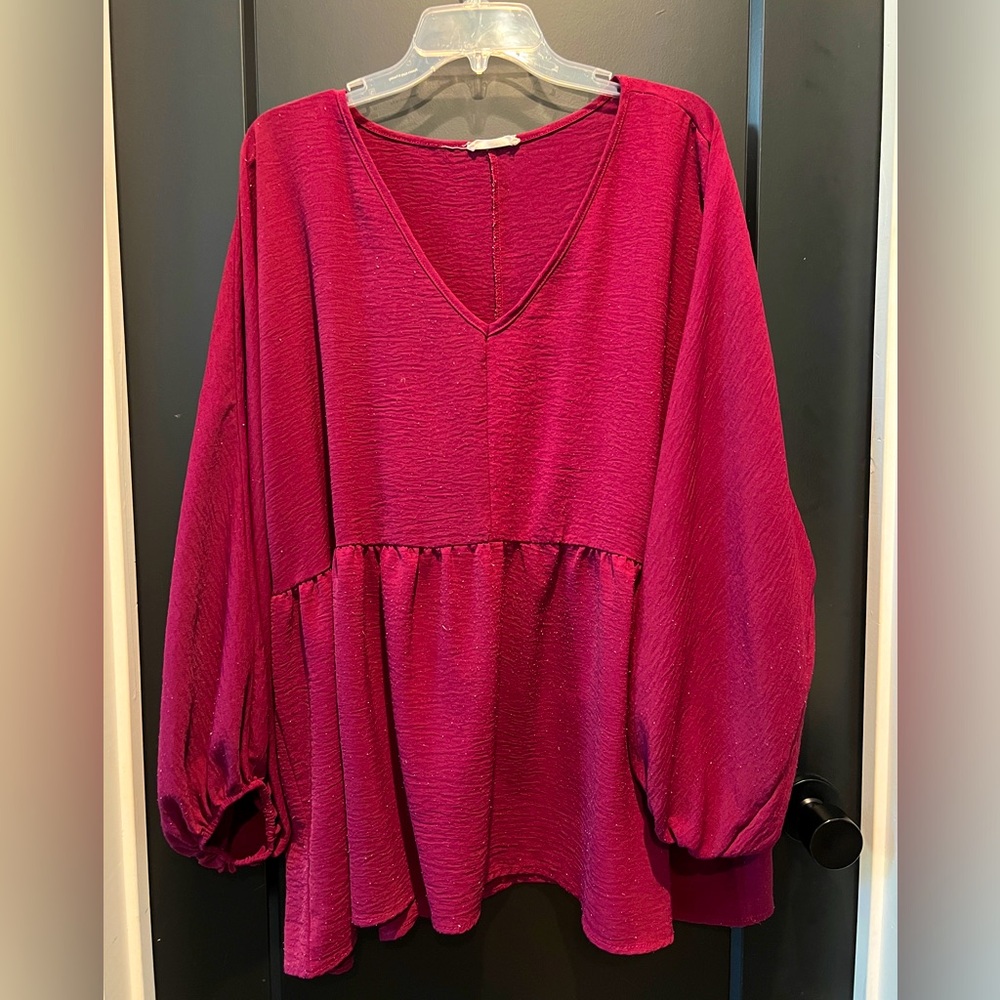 Chic Soul flowing top - color is berry wine